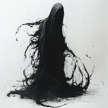 A black dementor isolated on white