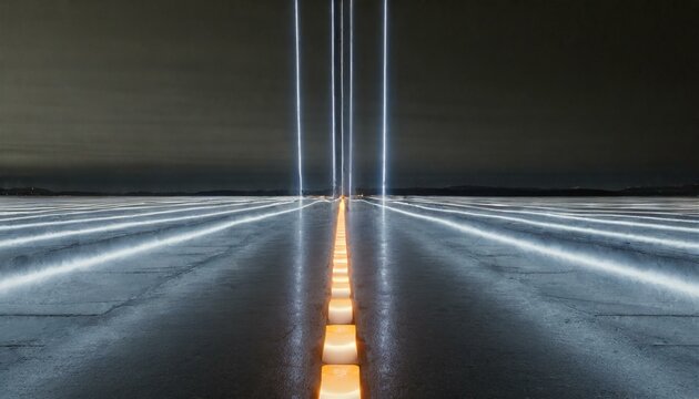 car driving on highway wallpaper Winding road at night, reflective pavement markings, pylons, tail lights, minimalism