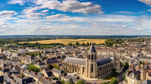 Panoramic view of Poitiers city landscape