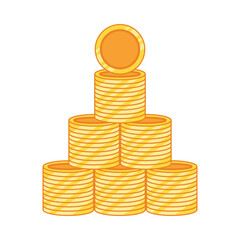 Stack of gold coins vector flat illustration isolated object - 744389581