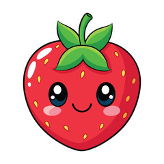 Vector of illustration cute cartoon Strawberry on white