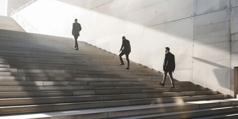 Business people climb the stairs - Powered by Adobe