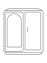 Safe Almirah Vector Illustration, shelves with books, bookshelf background, Showcase Outline Illustrations & Vectors