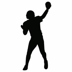 Fototapeta na wymiar silhouette of american football or rugby