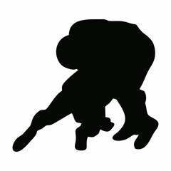 Obraz premium silhouette of american football or rugby