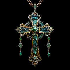 Patrick Celtic Cross for Saint Patrick's Day - Simple and Timeless Symbol in Festive Holiday Green