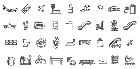 Airport icon set.