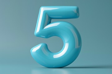 Numeral 5 five, date or birthday concept. Background with selective focus and copy space