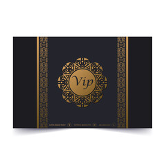 luxury dark vip card in ornament texture