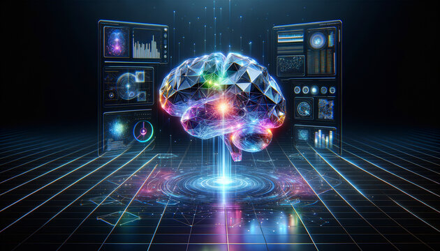 The Digital Brain: Futuristic Predictive Models in Vibrant Neon