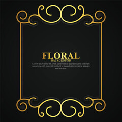 Luxury gold decorative floral frame background