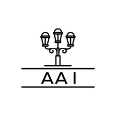 AAI Letter logo design template vector. AAI Business abstract connection vector logo. AAI icon circle logotype.
