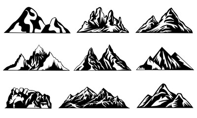 Vector Mountain Symbols Compilation