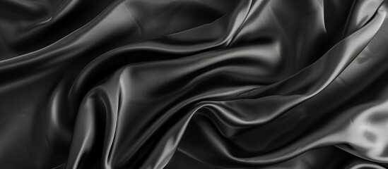 Elegant and luxurious black silk fabric texture background for sophisticated design projects
