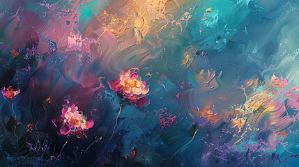 Abstract Spring Oil Painting Background