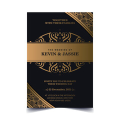Elegant wedding invitation card template design