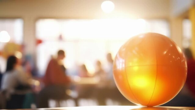 Closeup of a community center bustling with activities such as tutoring, exercise classes, and community meetings.