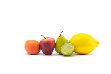 Fototapeta na wymiar fruits on white