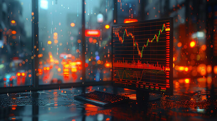 trading chart technology background illustration