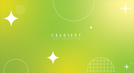 Green blurred gradient background with geometric shapes