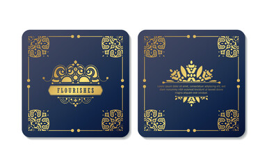 Luxury ornament greeting card vector template