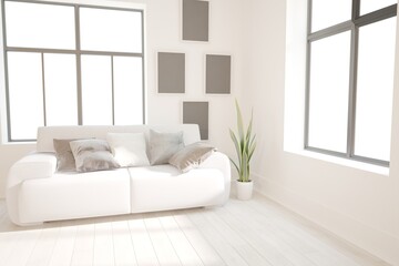 Modern interior design. 3D illustration