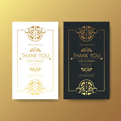 classic gold thank you wedding card