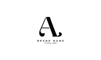 AL, LA, Abstract initial monogram letter alphabet logo design