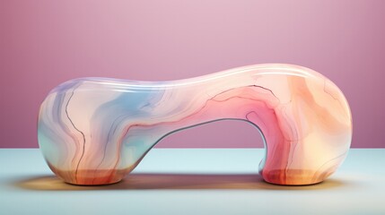 Marble abstract bench for product displays and showcasing. 