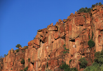 red rock cliffs of waterberg plateau in Namibia