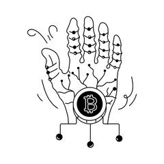 Fototapeta premium Crypto Market Doodle Mini Illustration