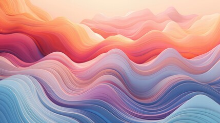 Fototapeta premium Soft flowing waves in a mesmerizing pastel gradient.