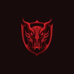 Vector Logo art for Small Business Shop and Game Company. fantasy dragon theme design