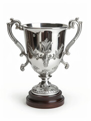 Fototapeta na wymiar Silver trophy isolated on a white background
