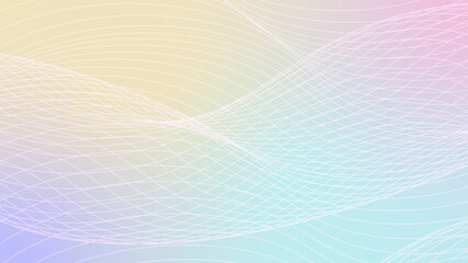 Pastel gradient abstract background with glowing wave.  Moving lines design element. Gradient flowing wave lines. Futuristic digital future technology concept. Vector illustration