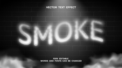 white smoke editable text effect - obrazy, fototapety, plakaty