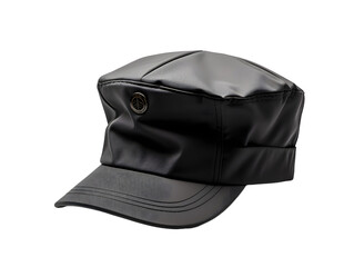 Naklejka premium Dark Gray Military Cap Isolated on Transparent Background. Army Commando Hat