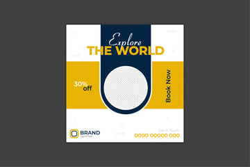travel social media post design template.