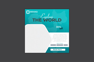 travel social media post design template.