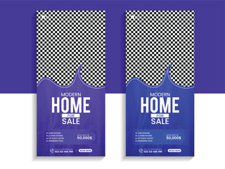 Real Estate modern home sale roll-up banner or cover design template, Vertical, Horizontal,
and luxury background with standard size, Modern & luxury property,
home or house sale advertising post