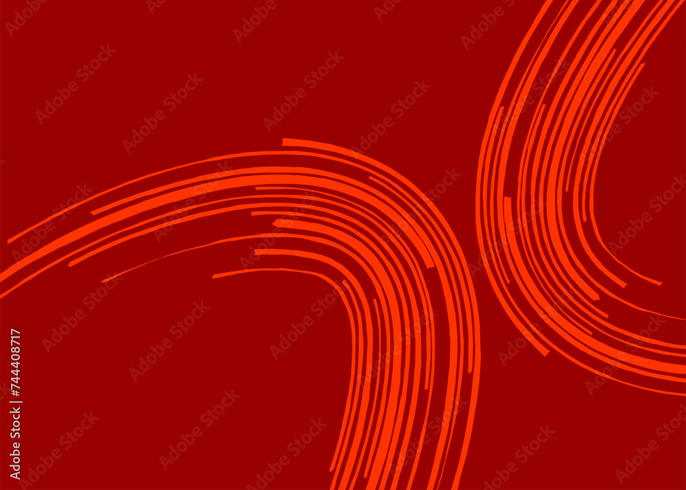 Poster minimalist background with curved brush lines pattern and with some copy space area