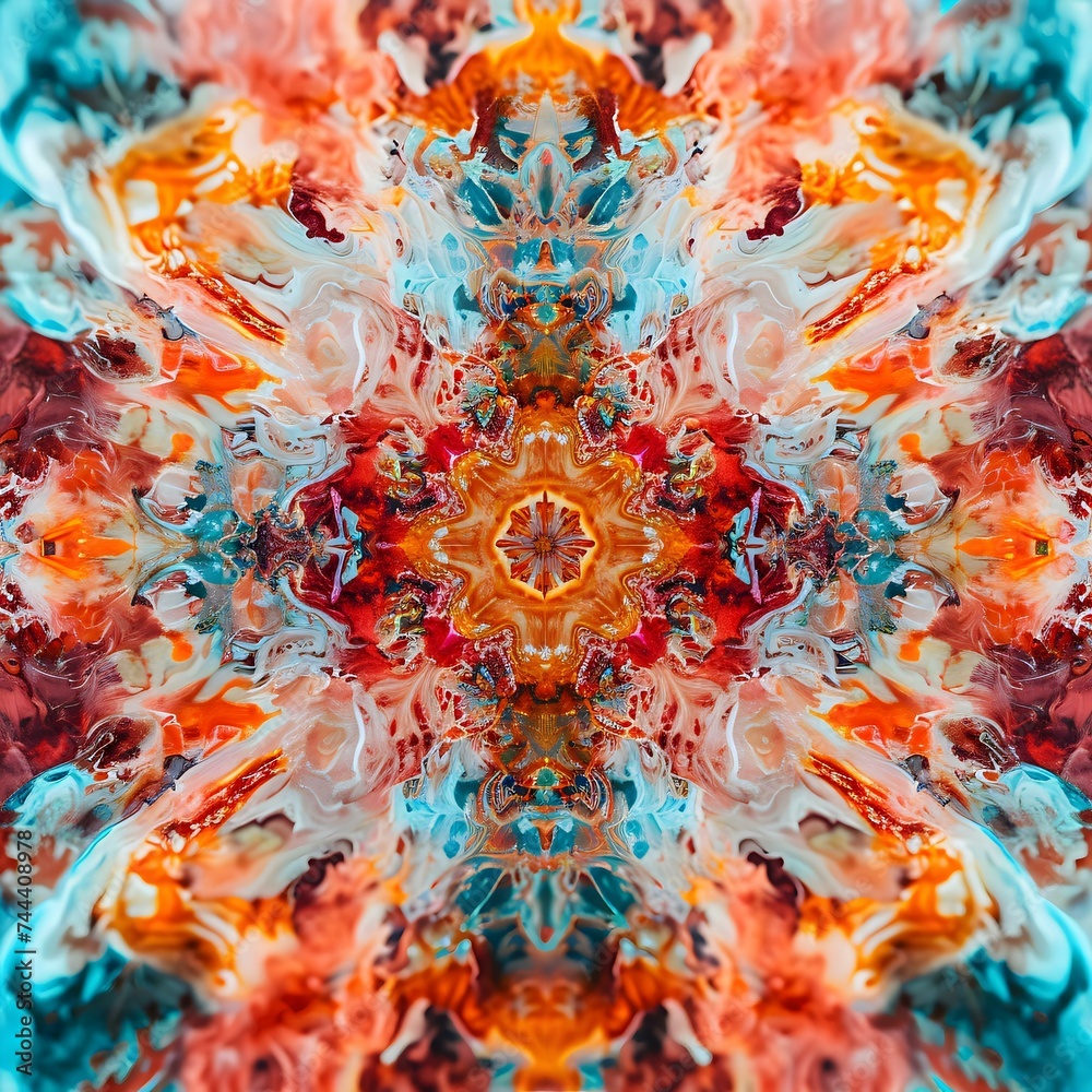 Canvas Prints a very colorful picture of a kaleiki pattern
