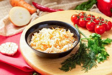 Cabbage salad with carrots. Lunch. Dinner.