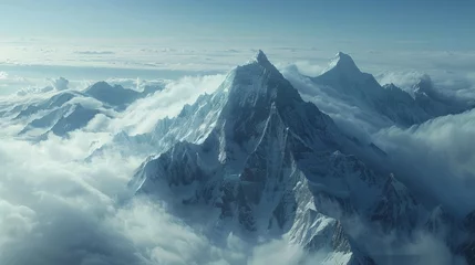 Deurstickers Majestic peaks rising high above the clouds © Premreuthai