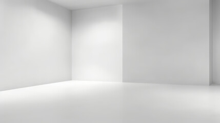 Obraz premium empty white corner wall on white background