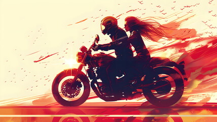 Obraz na płótnie Canvas Motorcycle, Biker Graphic