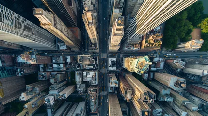 Lichtdoorlatende gordijnen Verenigde Staten Arial view of a highly populated city