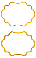 Set of aesthetic golden frames