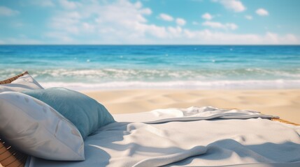 Obraz na płótnie Canvas Relaxation with the sea concept,Beach vacation relaxation on ocean 