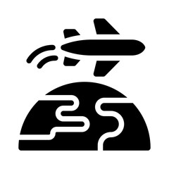 travel glyph icon
